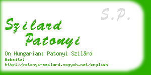 szilard patonyi business card