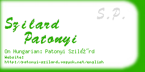 szilard patonyi business card